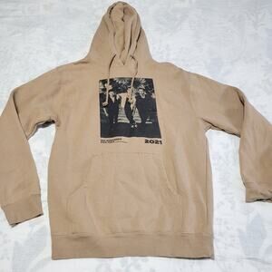 Jonas brothers the remember this tour hoodie pullover sweatshirt tan